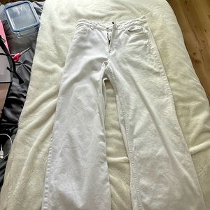 Wide leg baggy white jeans